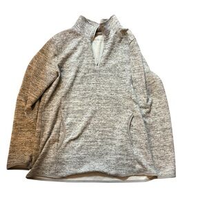Womens Gray Quarter-Zip Sweater